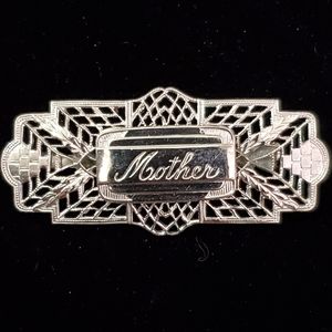 VTG Electro Plated Pin Brooch Stamped Mother 40's